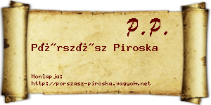 Pórszász Piroska névjegykártya
