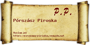 Pórszász Piroska névjegykártya