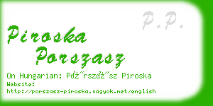 piroska porszasz business card